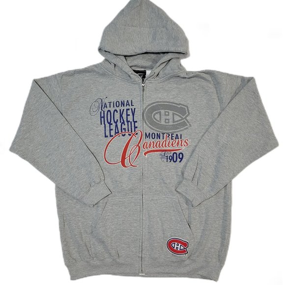 NHL Montreal Canadiens Zip up Light Grey Hoodie - Picture 1 of 5